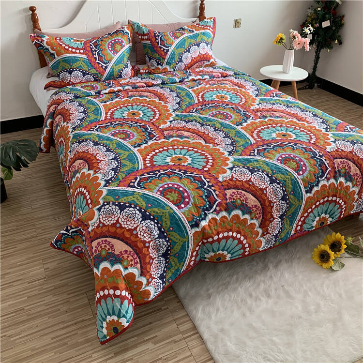 wholesale luxury korea handmade quilt home textile summer turkey washed bedspread patchwork quilt cotton comforter set