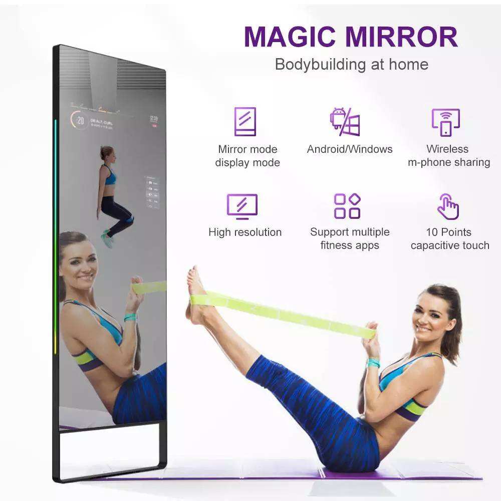 Smart home exercise mirror Android/Window smart fitness mirror AI artificial intelligence smart Gym Yoga dance Exercise mirror details