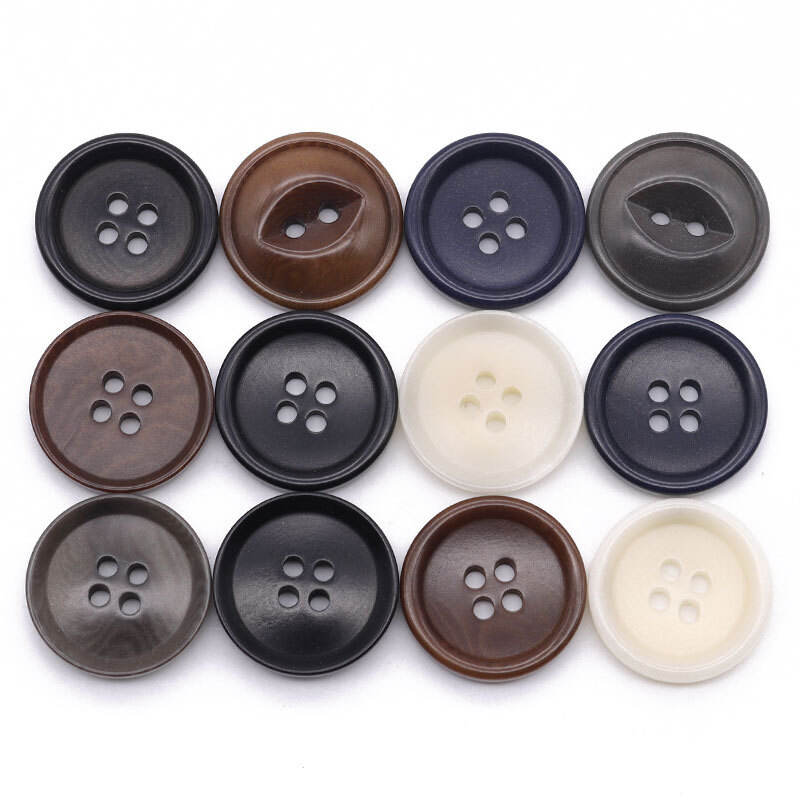 round sustainable brown black 2holes 4holes flat corozo button for suit