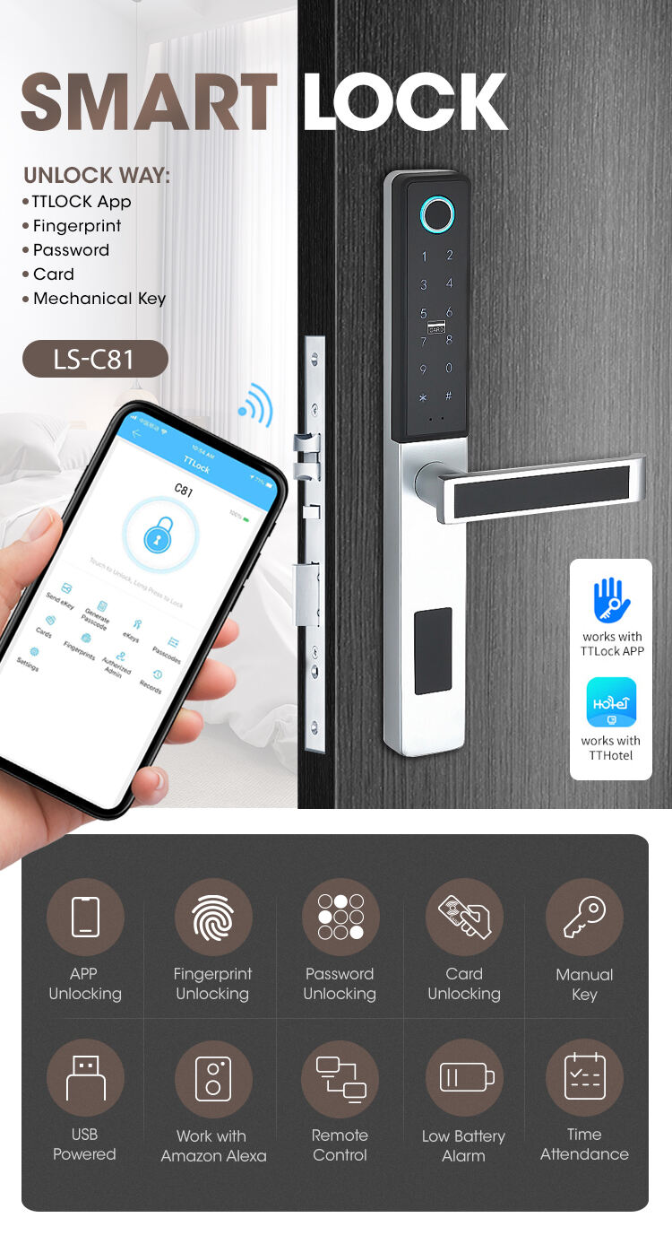 Wholesale Door Narrow Stile Electronic Best Keyless Entry With Phone App Smart Lock factory