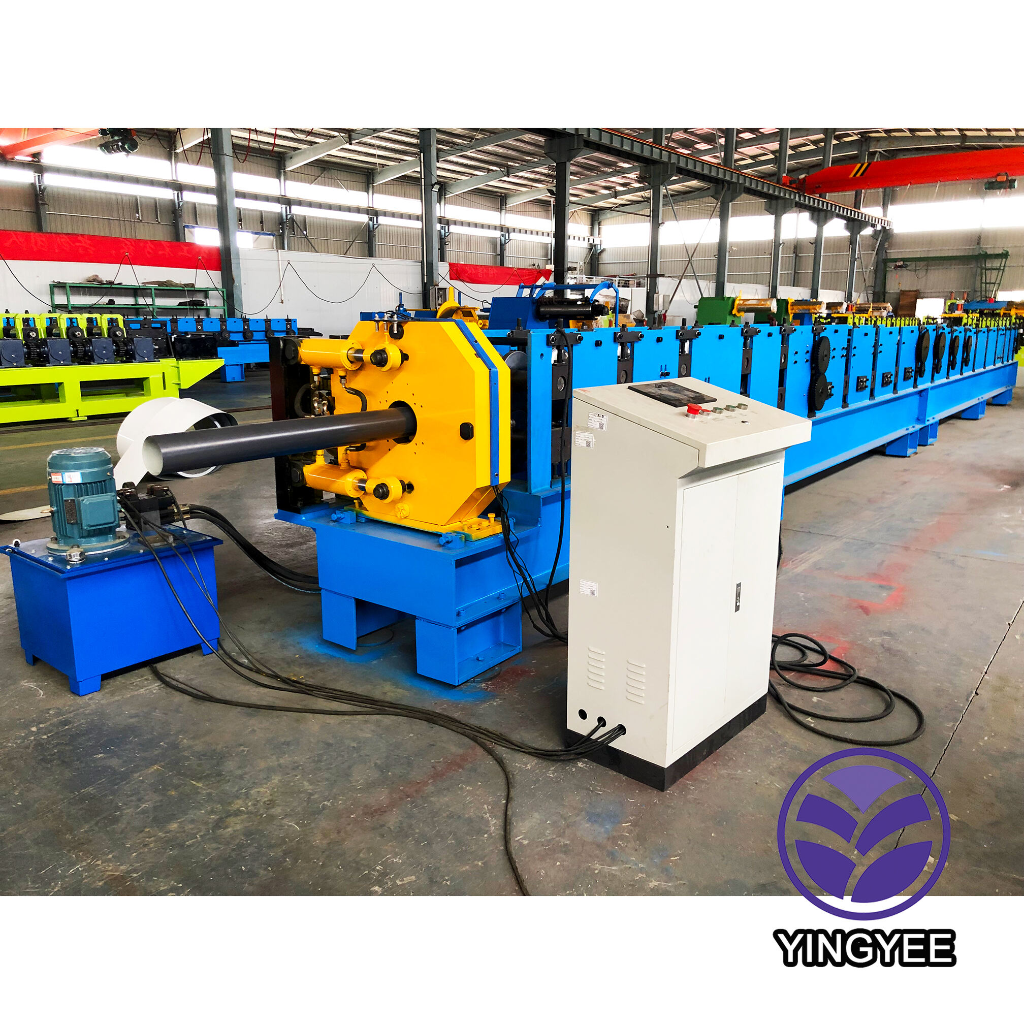 Downpipe downspout  roll forming machine with PPGI, GI lead rain work with  rain gutter  roll forming machine