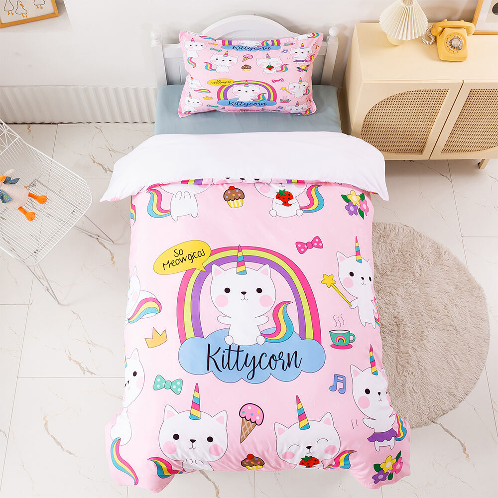 Kids 3d print cartoon custom bedding set girl bed set luxury for children factory