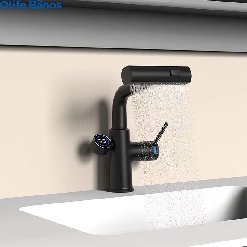 Olifebanos New Design Hot Cold Basin Faucet Waterfall Spray Basin Tap Faucet Single Faucet For Wash Basin manufacture