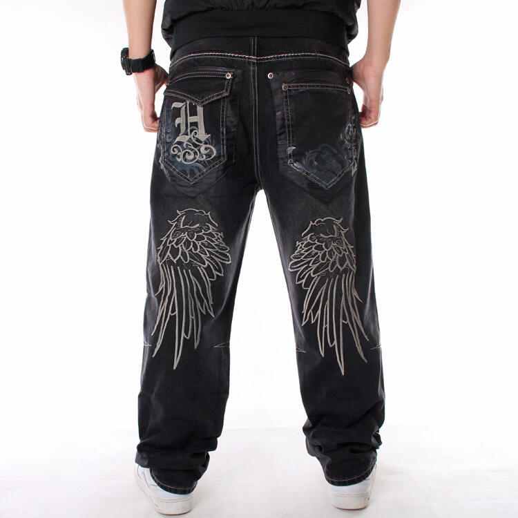 Plus Size Men's Jeans Hip Hop Skateboard Baggy Jeans Men Plain Fashionable Jeans Pants For Men European Brands supplier
