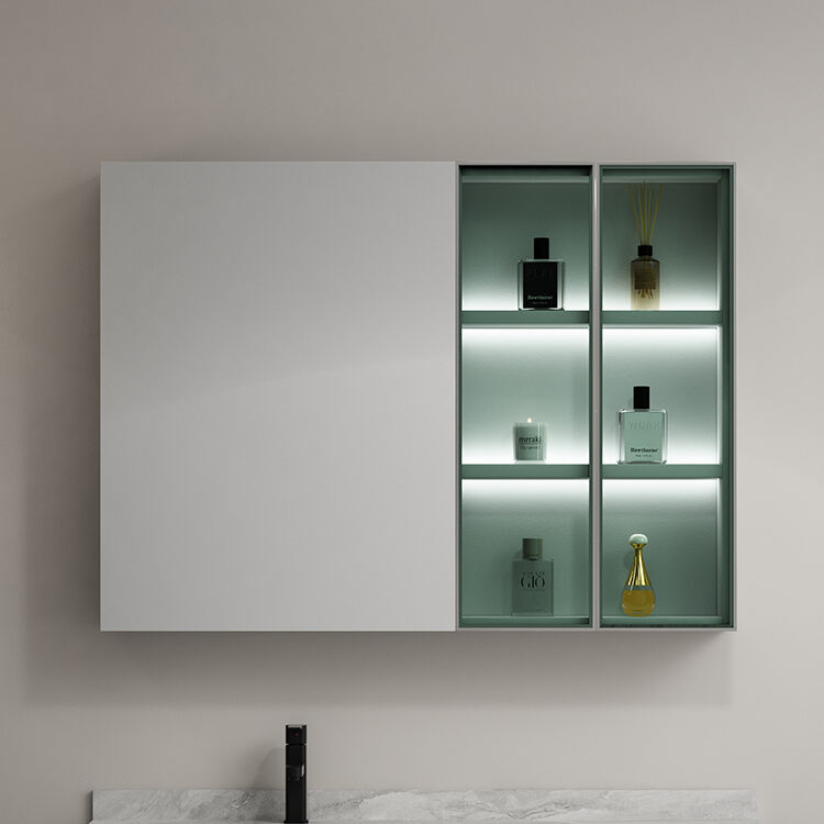 sanitary ware cabinet bathroom vanity with smart mirror and ceramic basin details