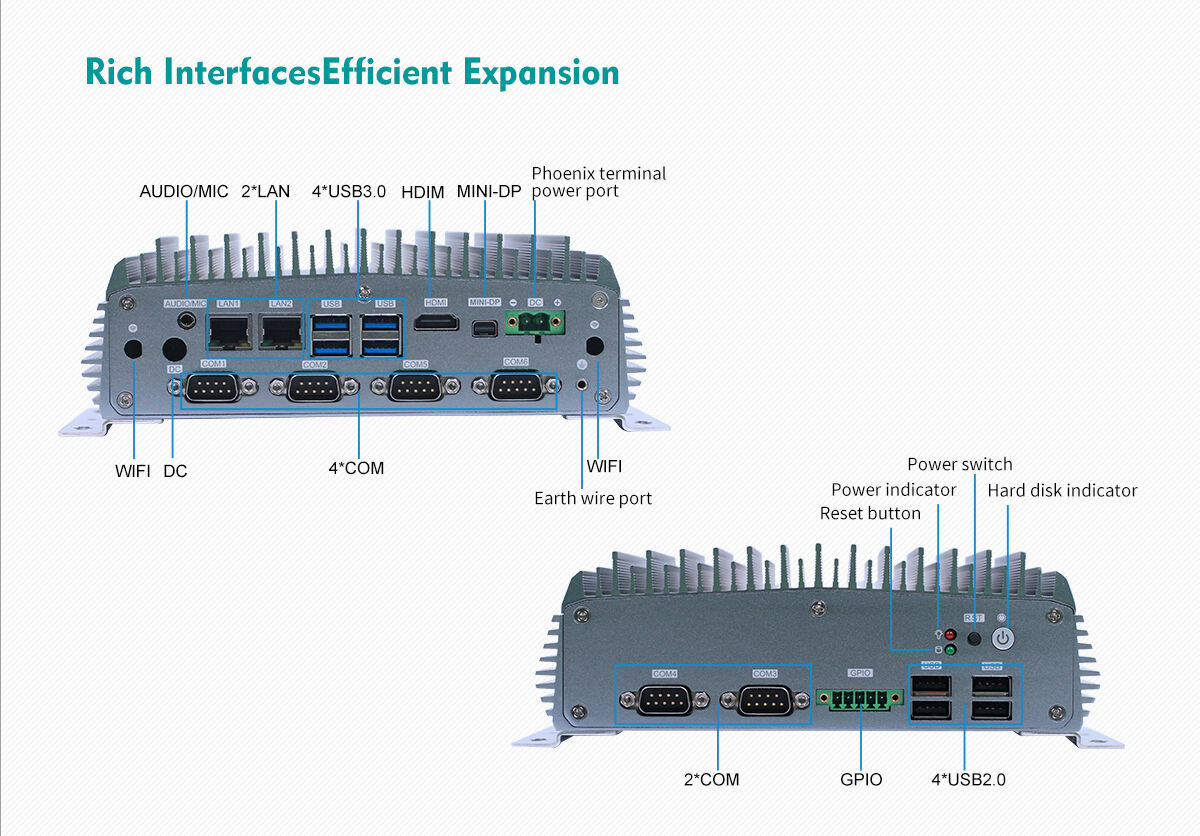 6*COM 2*LAN 8*USB Embedded Industrial Mini PC with 8th/10th/11th Celeron Core i3/i5/i7 factory