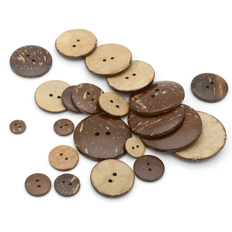 Custom size shape 2/4 holes natural coconut shell button