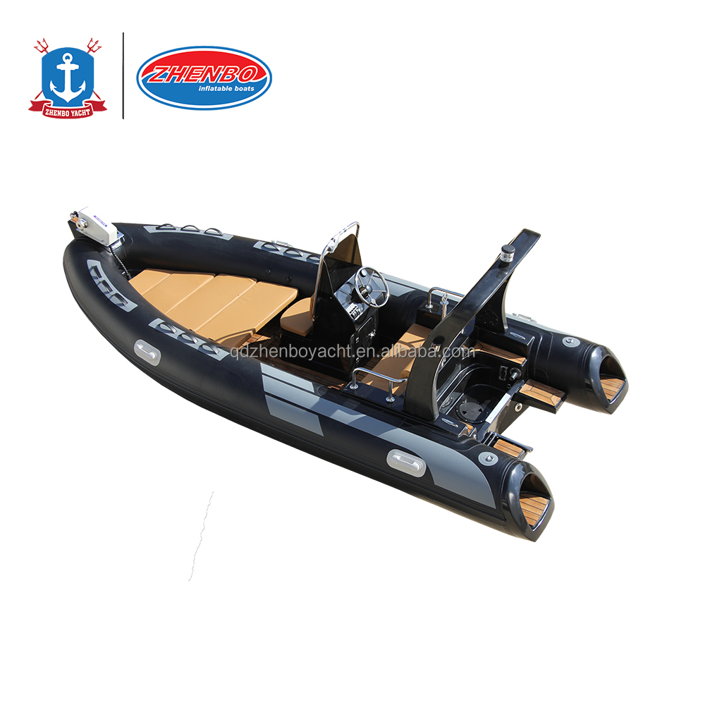 Factory sale Hypalon/PVC 4.8m RIB Boat Deep V Fiberglass Hull Inflatable RIB Boat 480 for fishing with engine manufacture