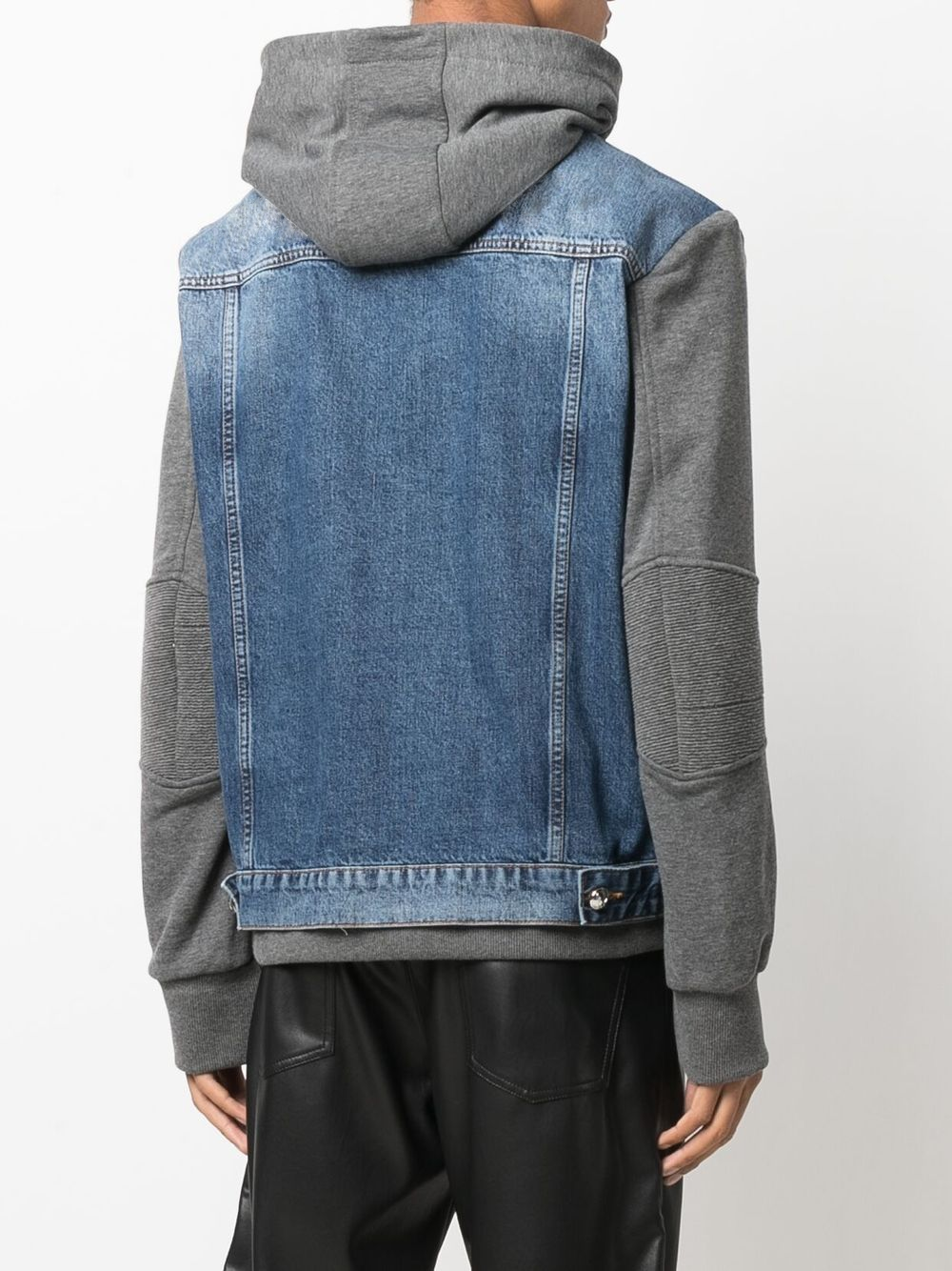 Wholesale Custom Logo Vintage Men's Casual Cotton Patchwork Long Sleeve Hooded Single Breasted Denim Men's Jacket supplier