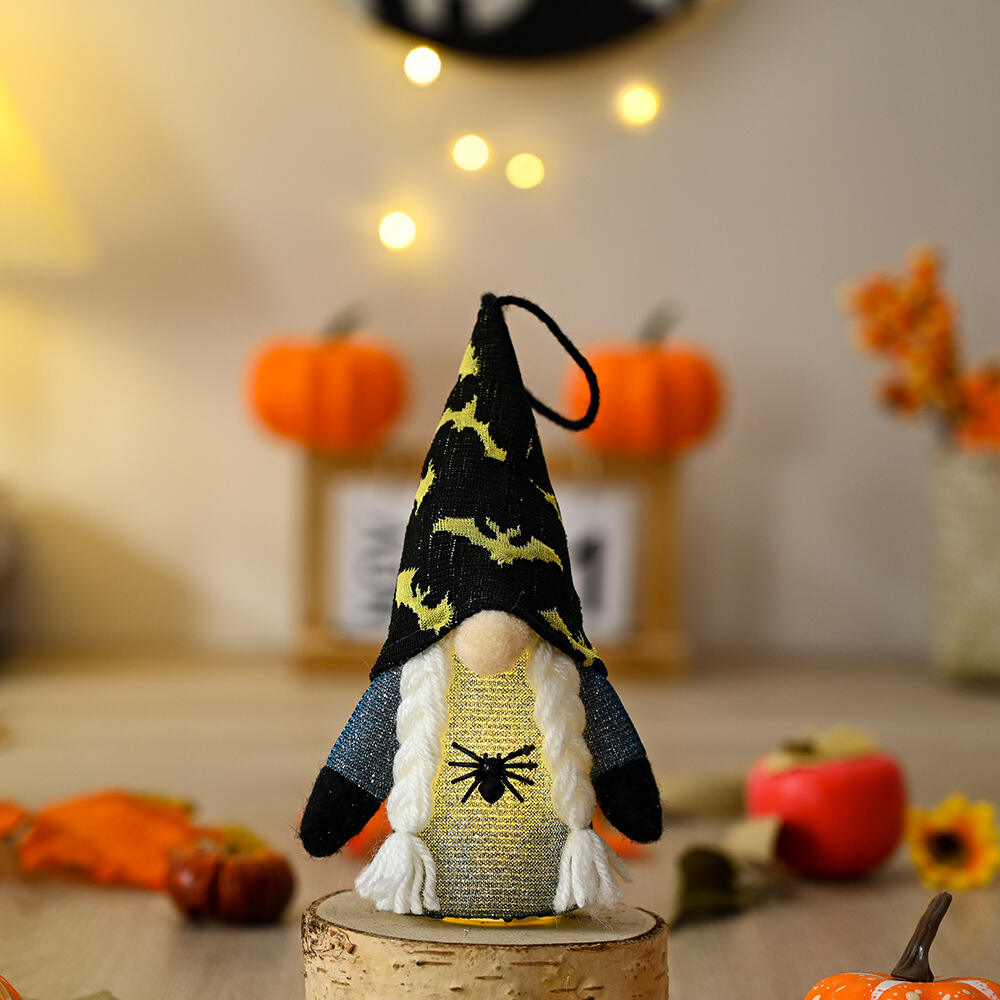 Halloween Gnome Lighted Plush Gnomes Gonk Bat With Lights Hanging Ornaments manufacture