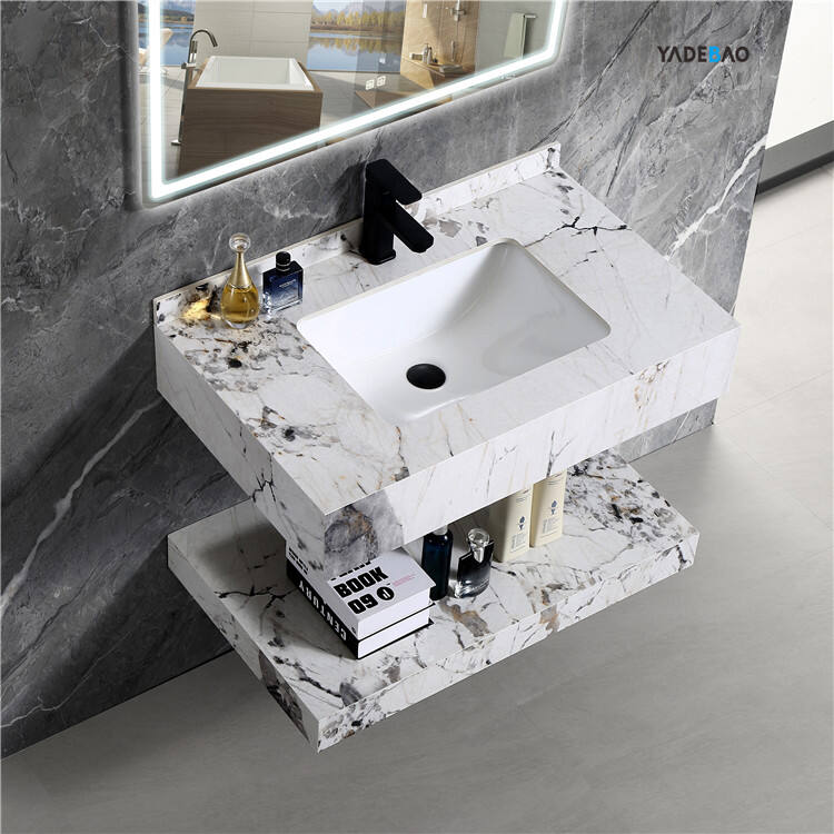 Wholesale artificial stone wall hung hand wash basin solid surface white marble bathroom sink cabinet basin manufacture