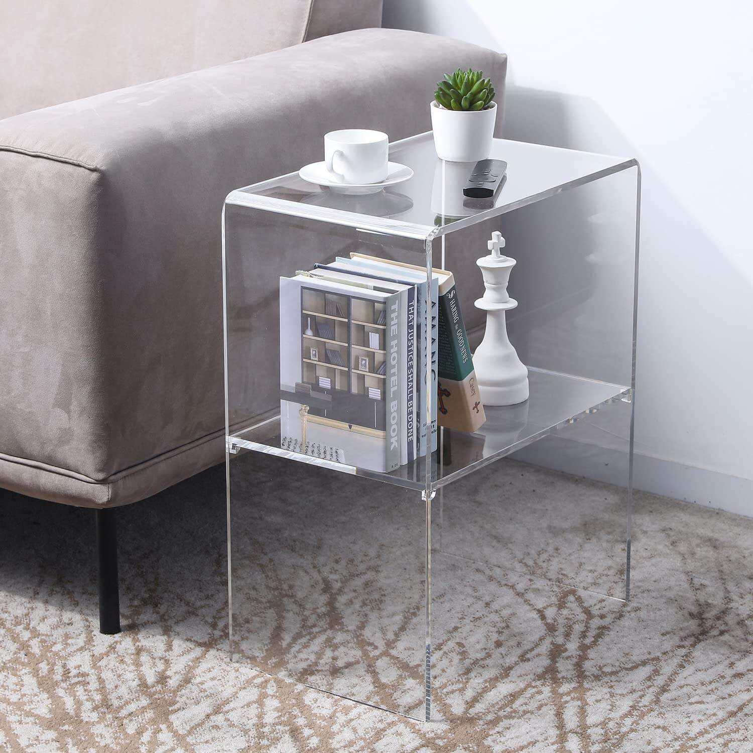 Customized  Acrylic Table Clear Acrylic Decorative End Table details