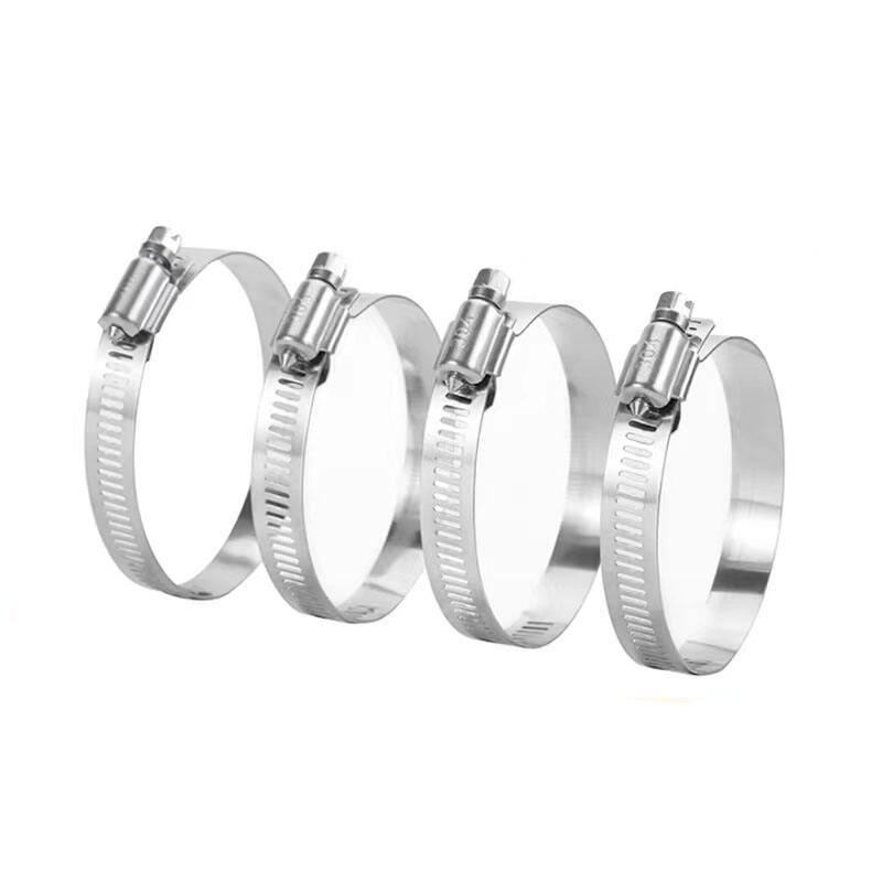 304 stainless steel hose clamps American adjustable pipe clamp worm gear pipe fittings factory