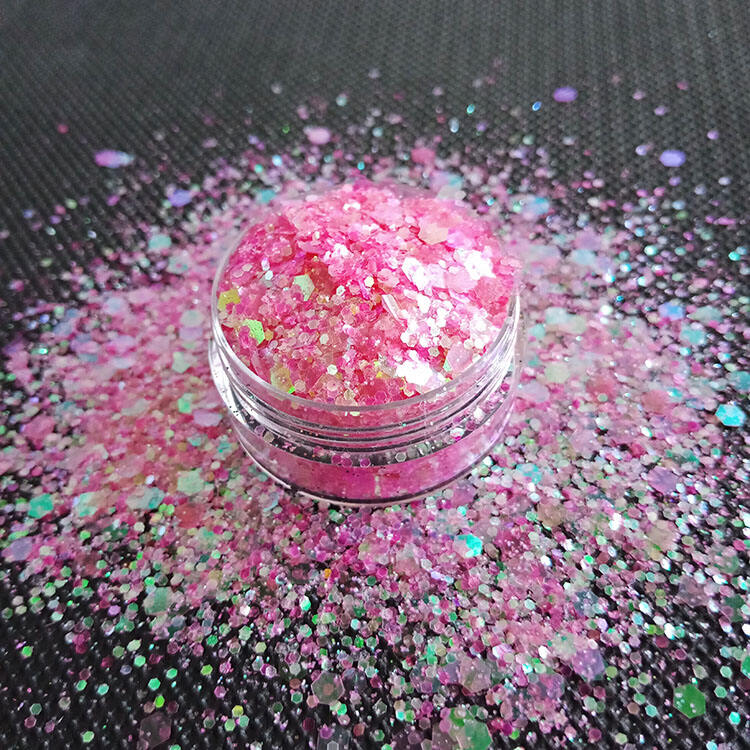 Hot pink Chunky glitter pot for Nail Face body &Crafts manufacture