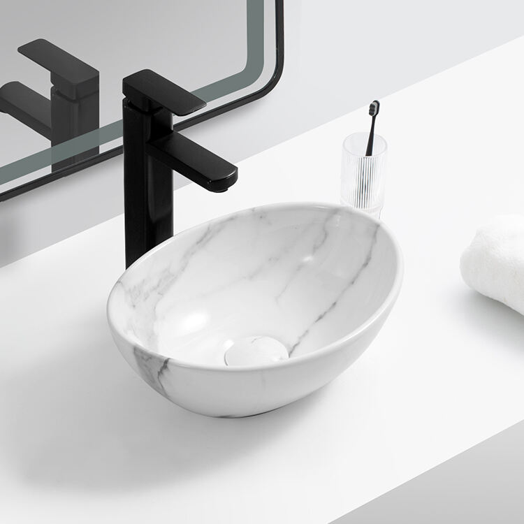 fashion design marble hand washing vessel sink for bathroom deck mounted wash basin details