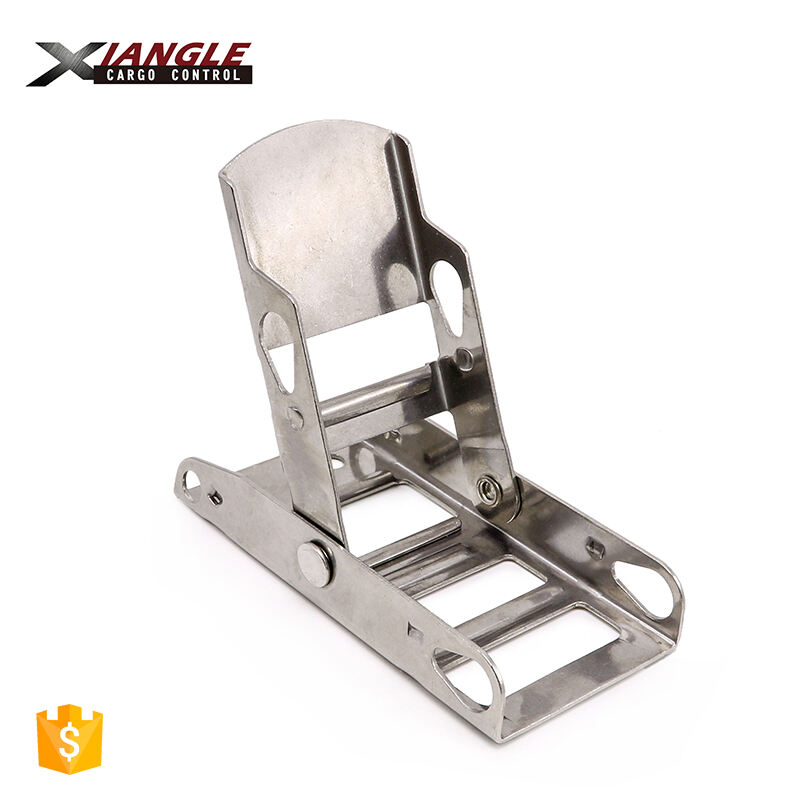 New sales 50mm 304 stainless steel Overcenter Buckle Cargo Lashing Strap Buckle cargo transport strap buckles details