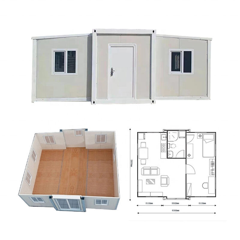 Extendable prefab cabins with two bedrooms manufacture