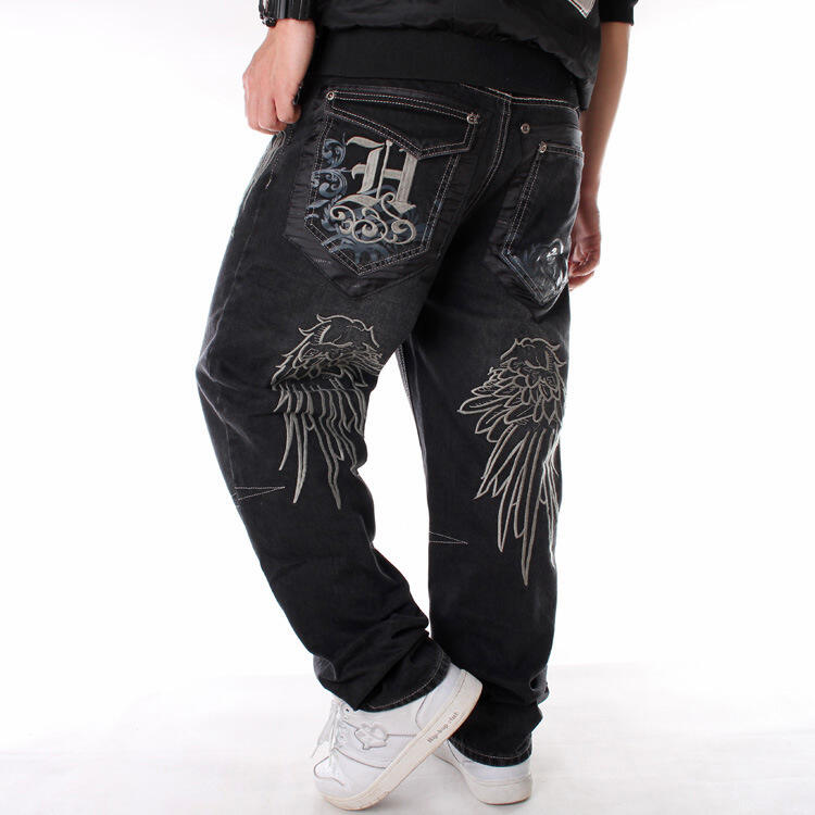 Plus Size Men's Jeans Hip Hop Skateboard Baggy Jeans Men Plain Fashionable Jeans Pants For Men European Brands details
