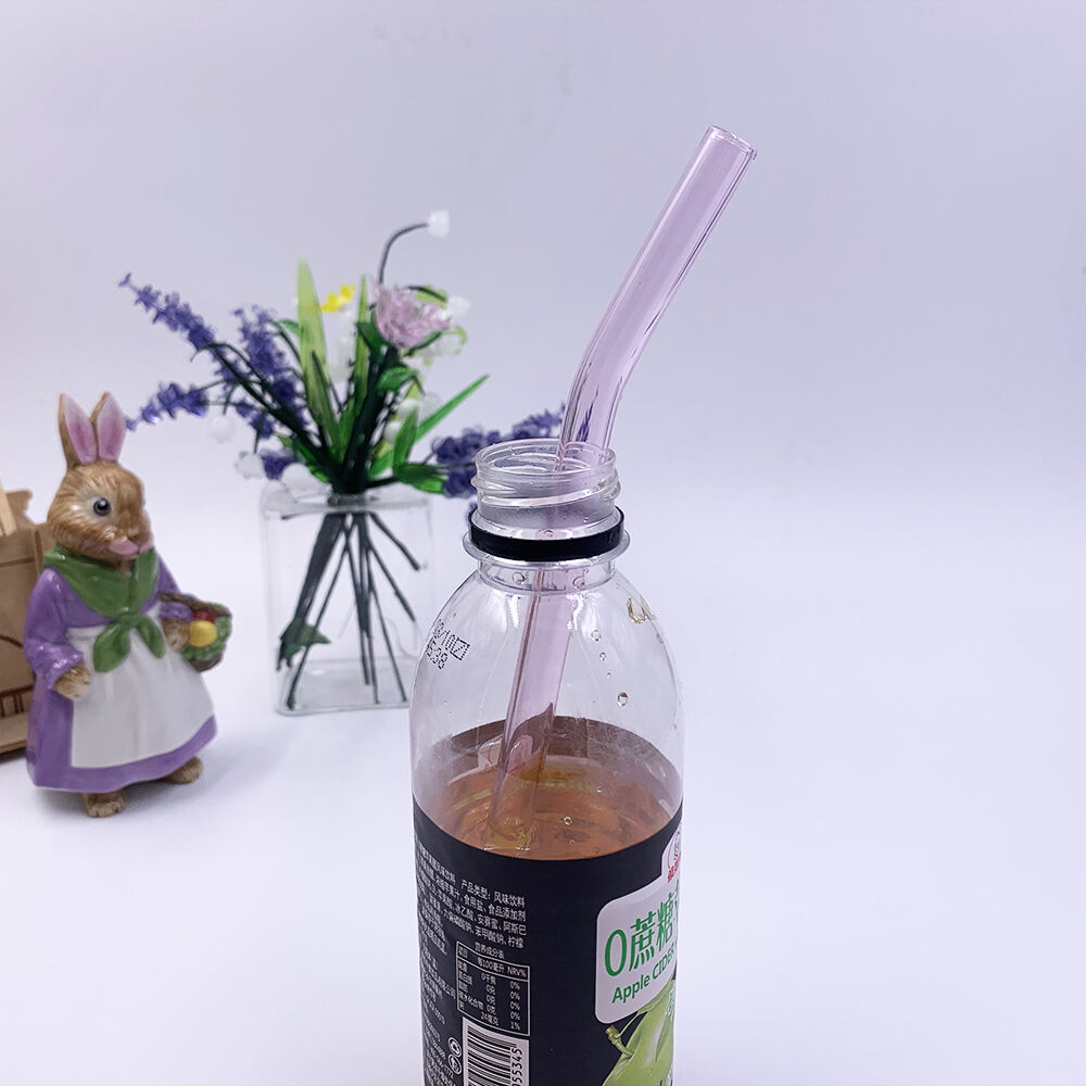 10mm Eco Friendly Reusable Borosilicate Straight Curved Bent Glass Drinking Straw details