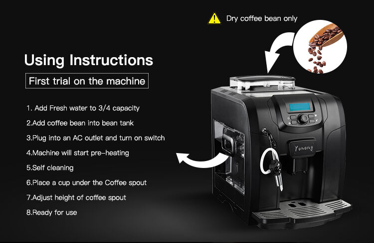 ماكينة بيع القهوة الأوتوماتيكية بالكامل 19 بار ماكينة صنع قهوة اسبريسو تستخدم 15 مخصصة مع رغوة الحليب تفاصيل المنزل