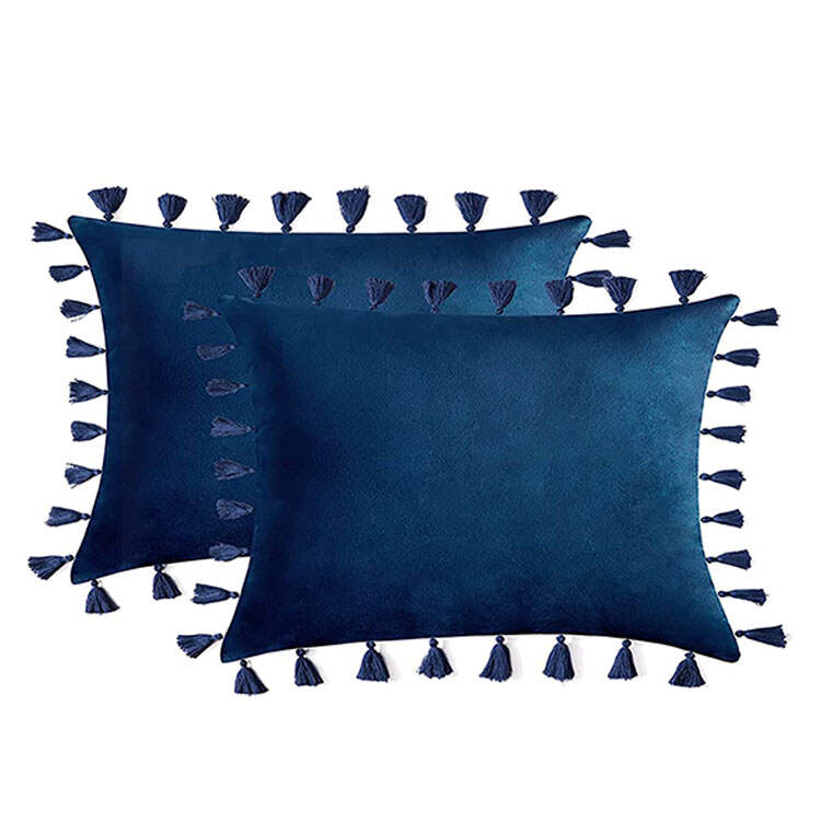 Custom Throw Pillow Cover Home Decoration Pom Pom Cushion Cover velvet pillowcase details