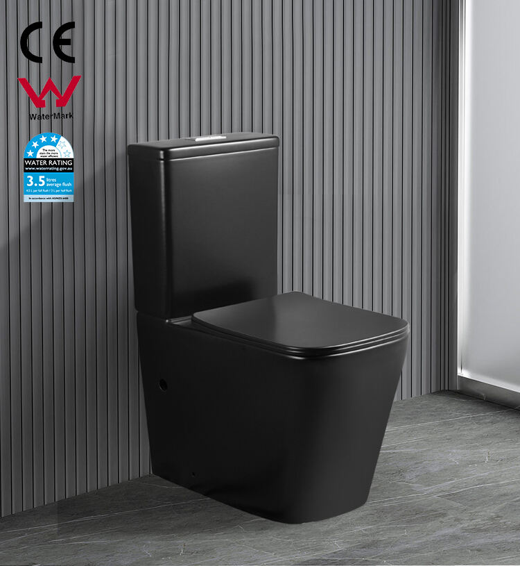 OEM ODM brands p trap floor mount black matt ceramic watermark toilet australian toilet details