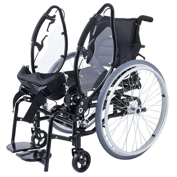 medical rehabilitation standing wheelchair for disabled manual standing elevated wheelchair stand up wheelchair manual-BZ-TH01 details