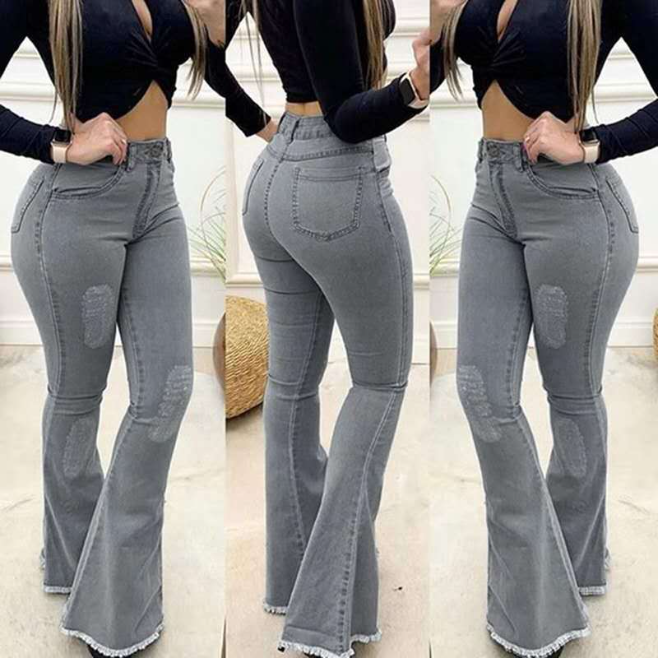 Women Flare Bell Bottom Pant Jeans High Waist supplier