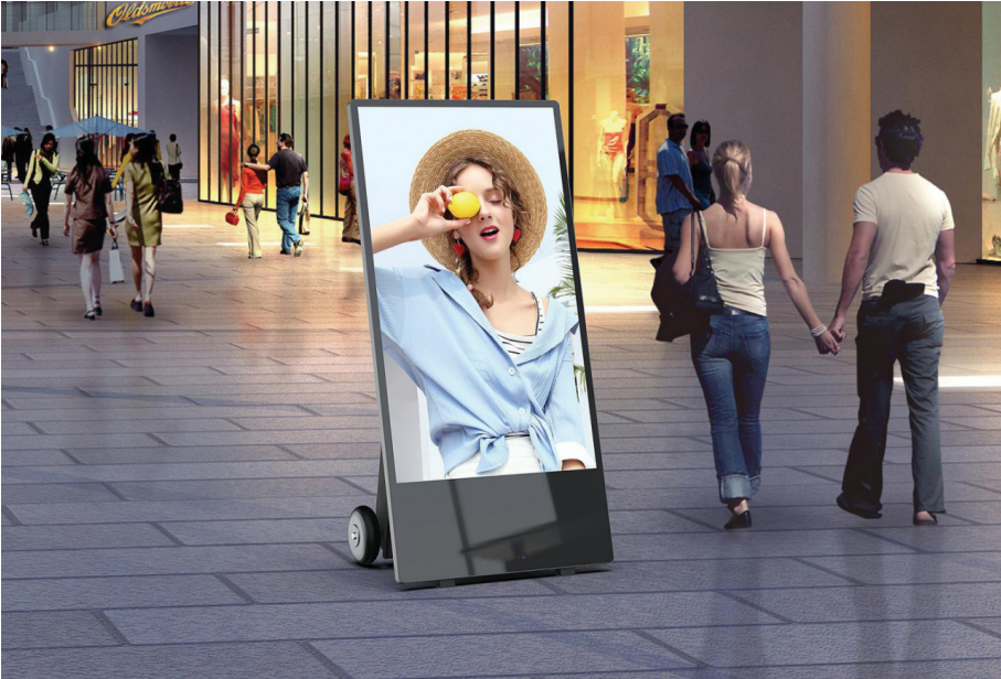 Outdoor Waterproof 43 Inch Battery Powered Portable Movable IP65 Outdoor Capacitive Poster Digital Signage And Displays factory