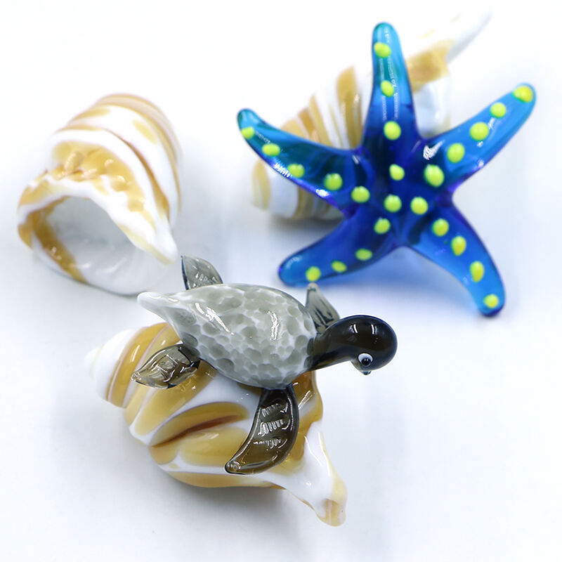 Borosilicate Sea Snail Glass Animal Figurine Hermit Crab Craft Assorted Hand Blown Manufacturers factory