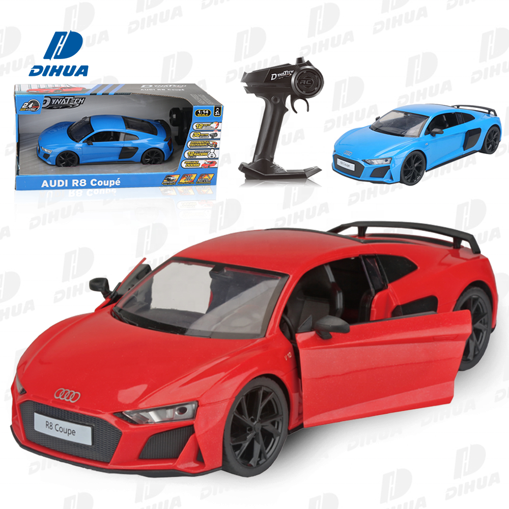 DYNATECH - Official Licensed 1:14 Scale Audi R8 Coupe Remote Control Car with Openable Door RC High Speed Electric Race Car 12km
