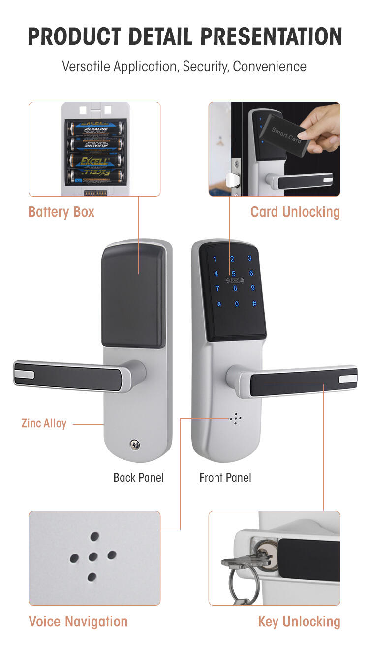 best interior digital keypad electronic smart door lock with handle supplier