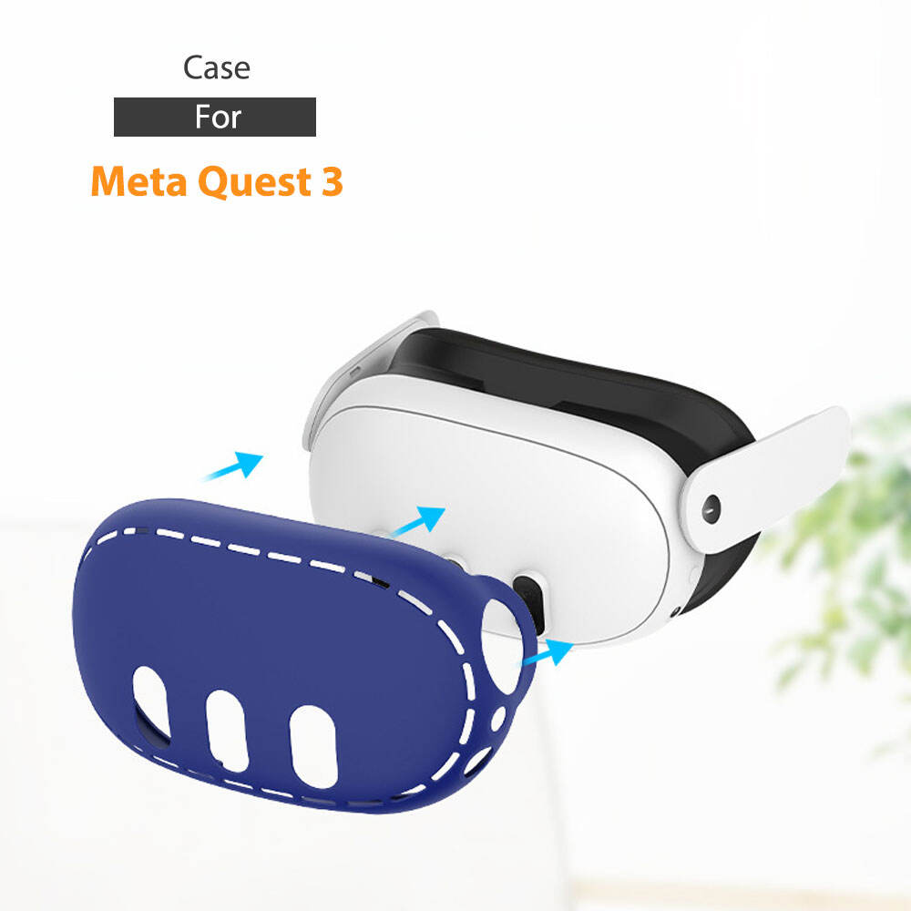 Soft Silicone Tpu Case Back Cover Black White Orange Red Blue For Meta Quest 3 details
