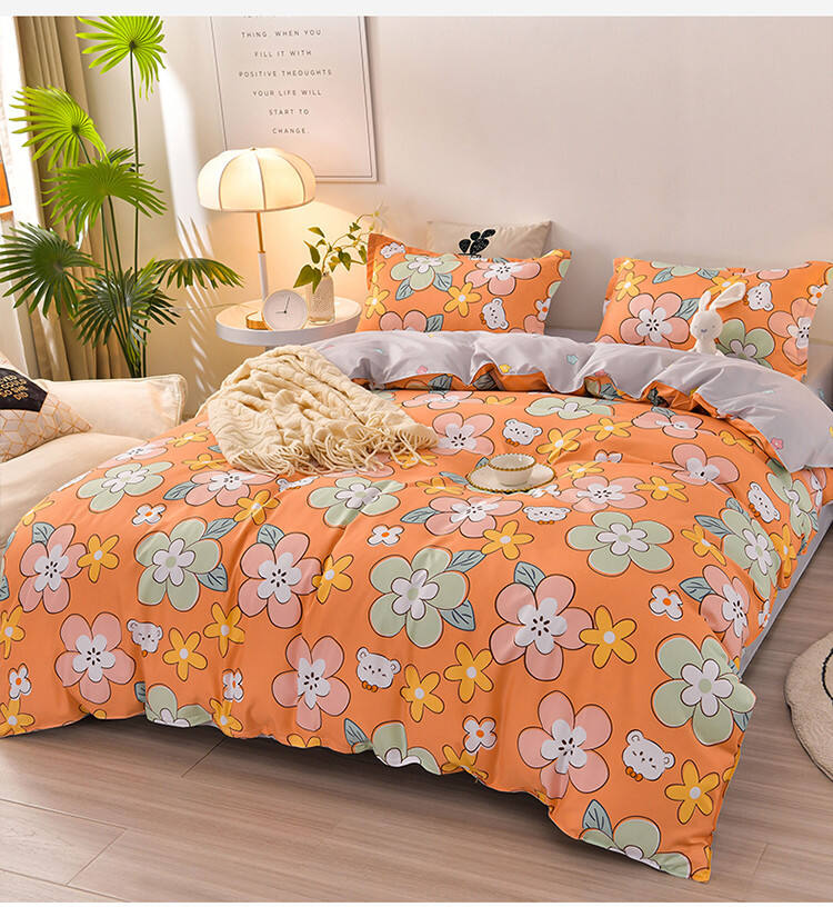 100% Polyester Bed Sheet Set For Home Sheets Floral Bedsheet Printed Bedding Sets supplier