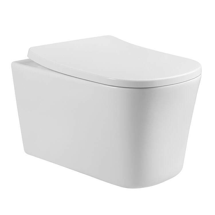 Wall hung toilet easy-cleaning space-saving design bathroom ceramic rimless wall hung toilet