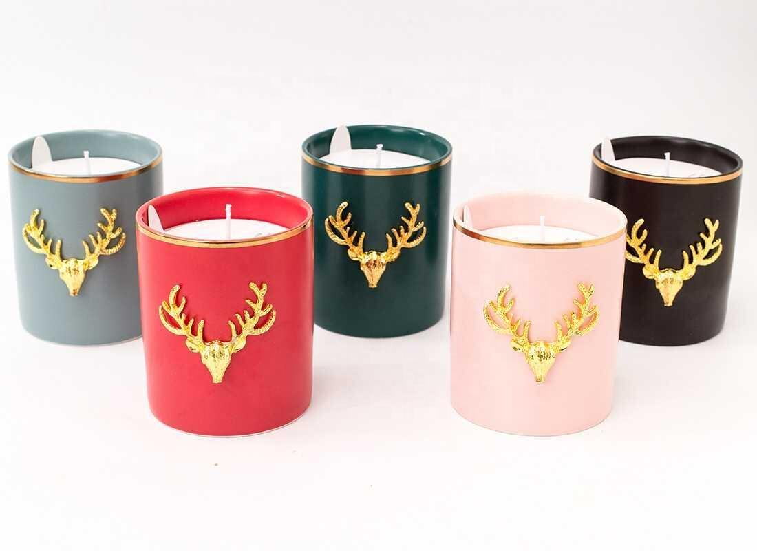 Custom Logo And Packaging Wholesale Private Label Luxury Scented Candles In ceramic Jar factory