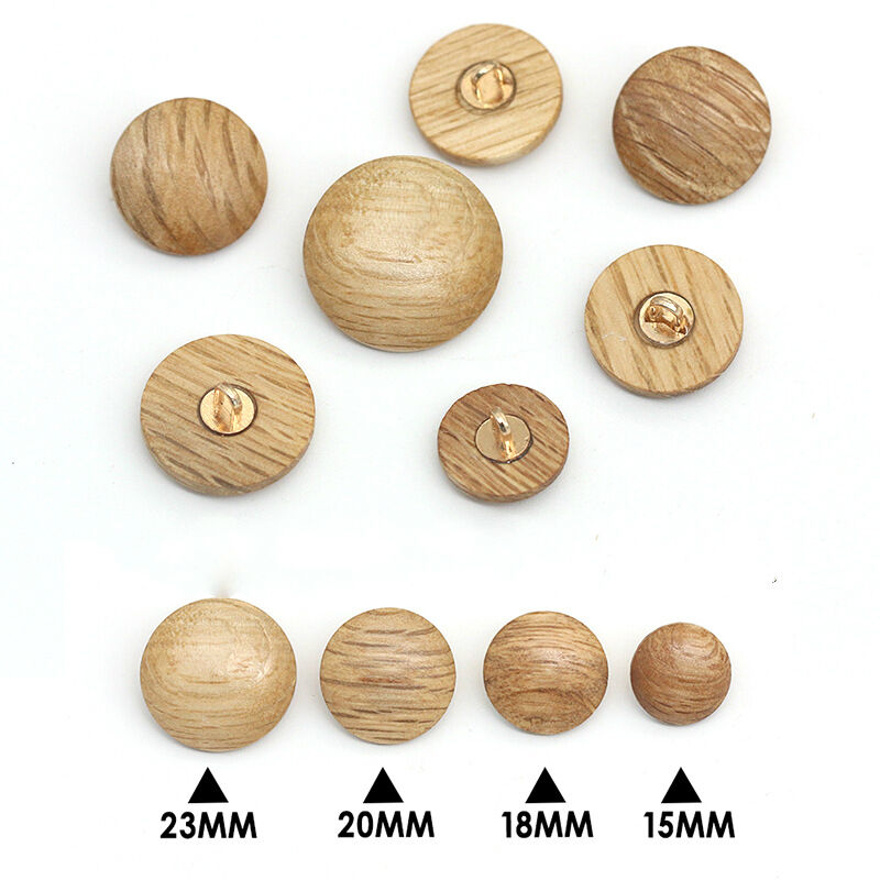 Custom mushroom round wooden shank button for garment