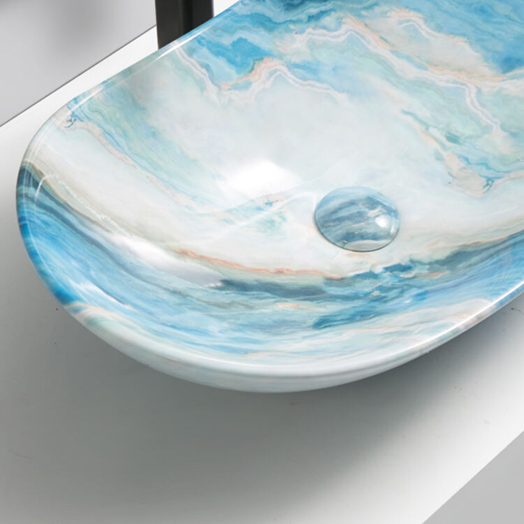 high quality sanitary wares art marble basin sink for hotel apartment bathroom details