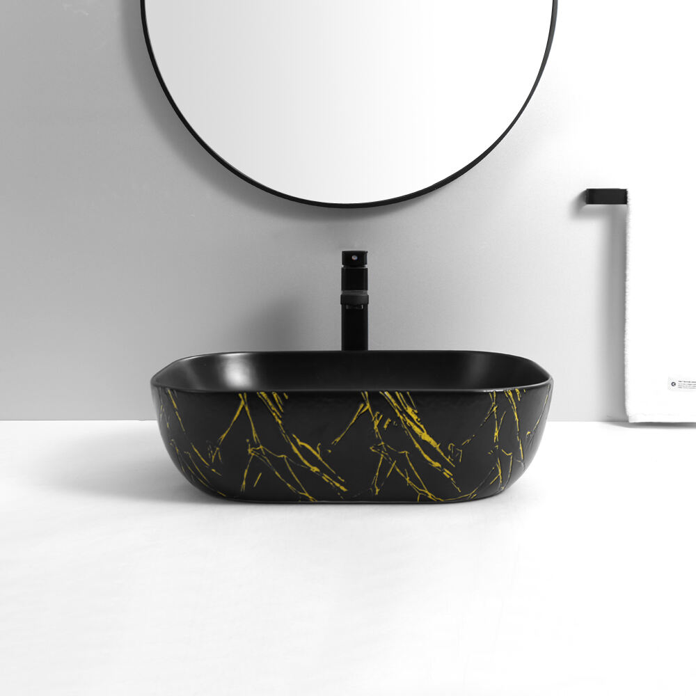 Marble Pattern Sink 2022 Latest Design Ceramic Art Basin Bathroom Wash Basin details