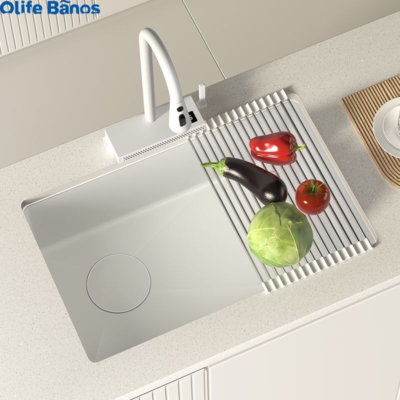 2023 America European Simple Design Durable Wear-resistant Under Counter Nano Black White  Big Single Bowl  Kitchen Sink  Lavabo manufacture