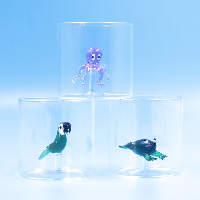 Customized High Quality Handblown Borosilicate Glass Animal Figurine Water Cups Manufacturers manufacture