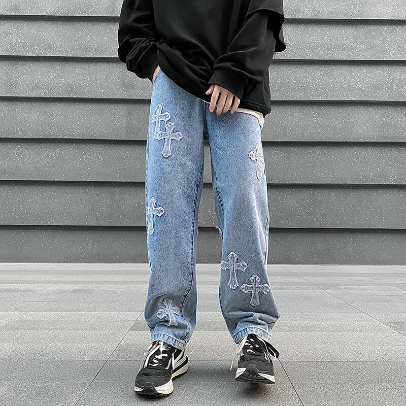Men Baggy Jeans Streetwear Hip Hop Low Rise details