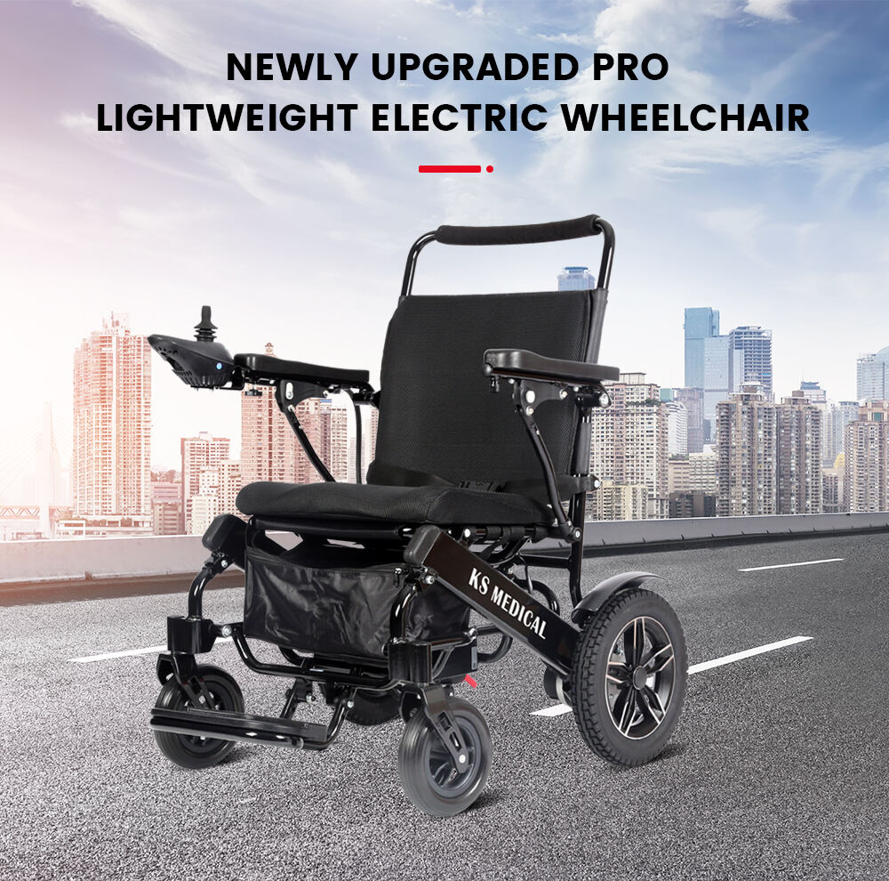 KSM601 Power Motor for Lightweight Folding Electric Wheelchair Prices Anti-decubitus Latex Cushion Foldable electric wheelchairs supplier