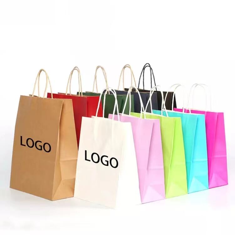 High quality customized paper bag packaging paper bags kraft paper bag with handle supplier