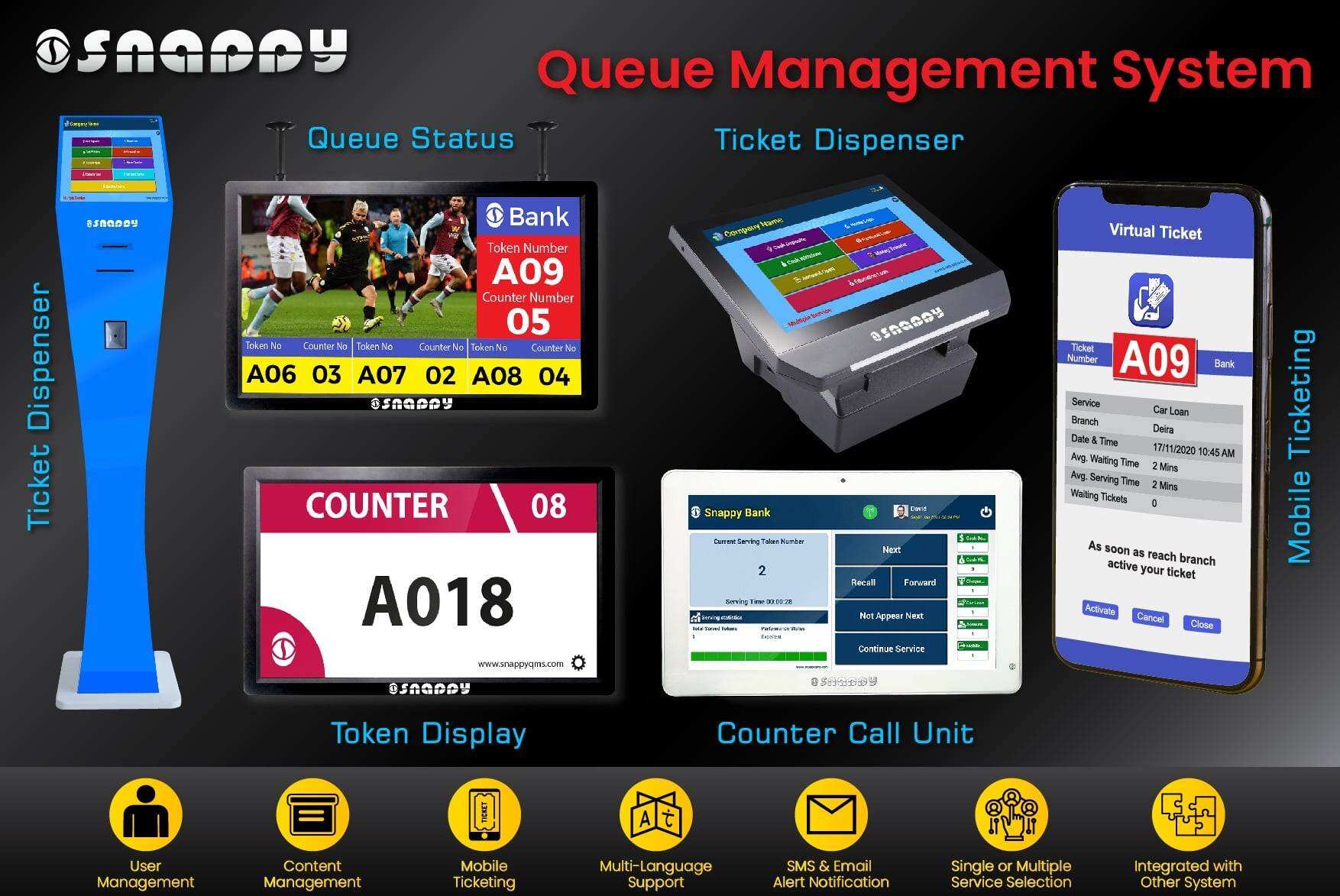 High Quality Queue Ticket Management Hospital Queuing Machines Number Display Smart Bank Queue Management System factory