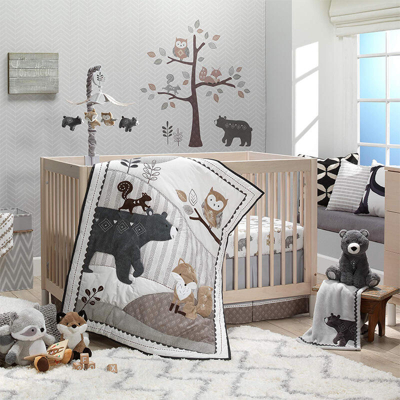 Newborn Cot Bedding Crib Bumper Sheet Cartoon Cute Animal Bedlinen Comforter Set Baby Cot Bedding Sets manufacture