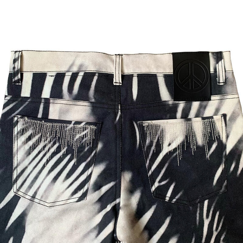 DiZNEW Wholesales Fashion All Over Printing men denim pants jeans manufacture