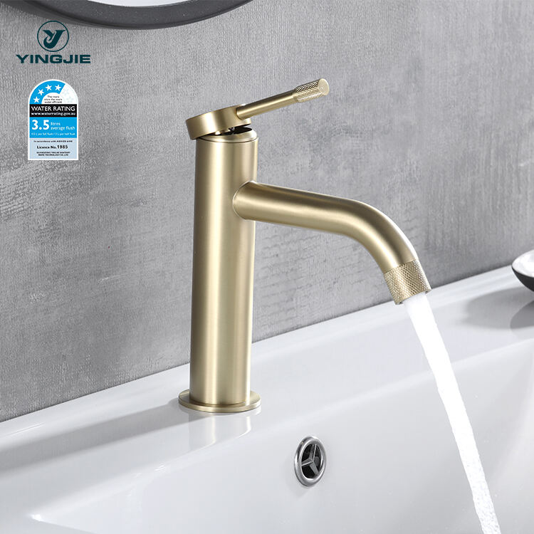 rose gold tapware deck mounted stand alone brass brushed gold taps basin faucet