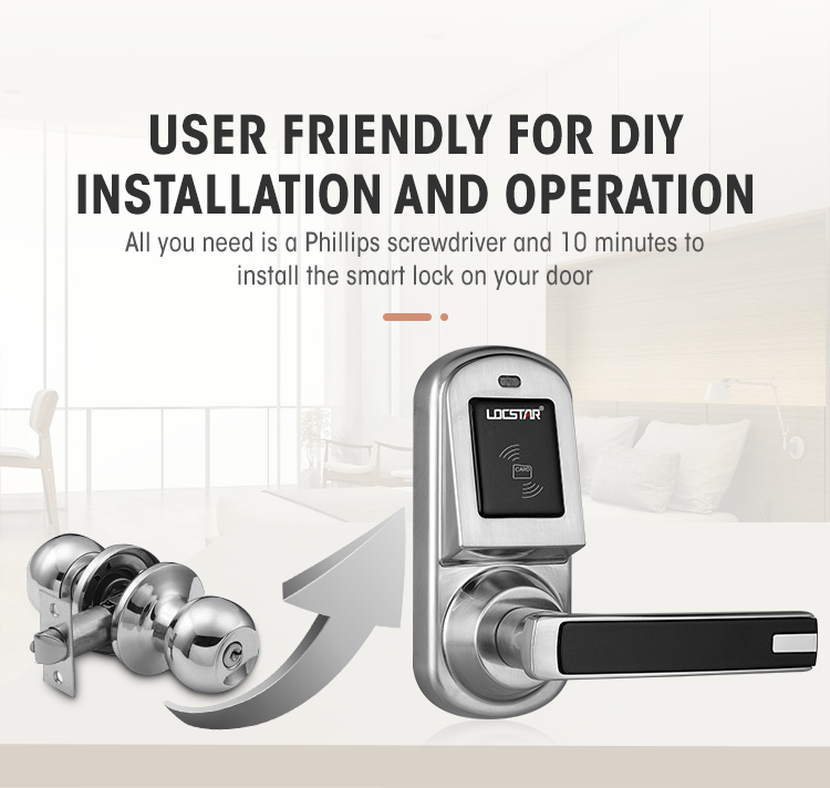 Locstar Rfid Security Key Card Electronic Door System For Hotel Lock деталі