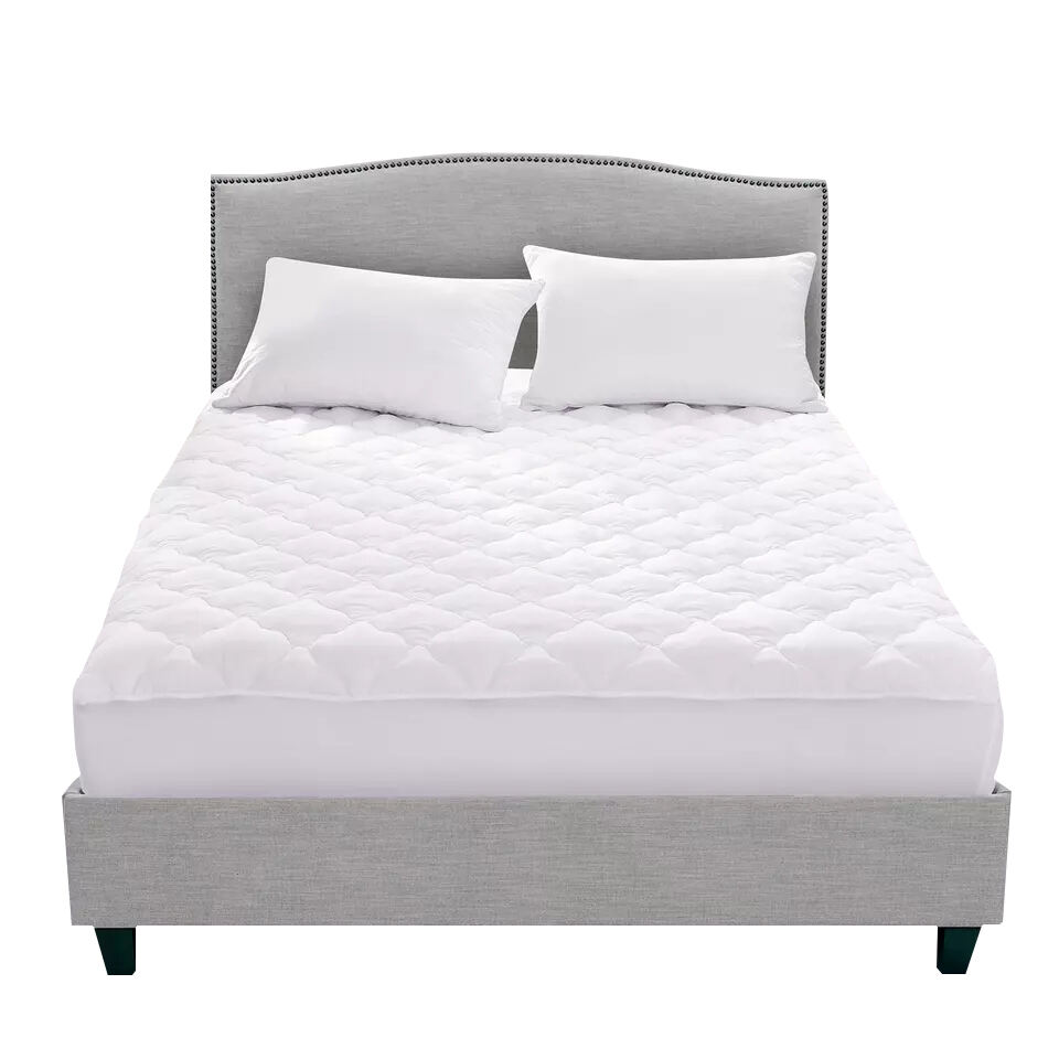 Plain Peach Skin Quilted Mattress Pad